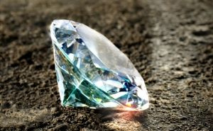 sparkling diamond on ground